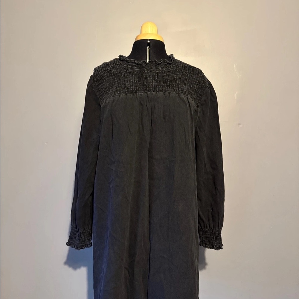 Elegant Black Smocked Dress